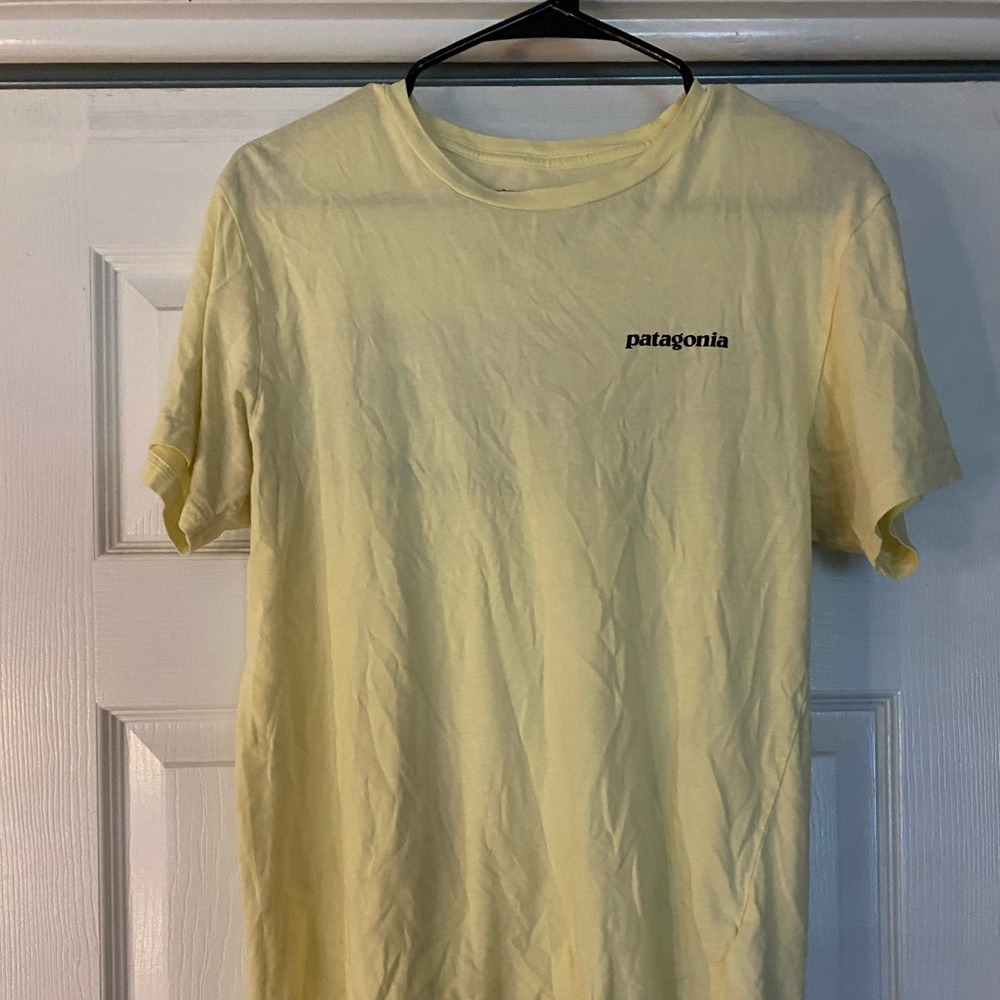 Patagonia Pale Yellow Short Sleeve Logo Tee
